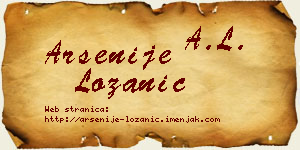 Arsenije Lozanić vizit kartica